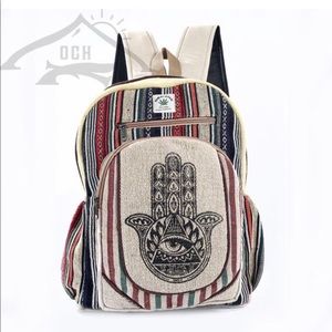 100% Handmade Multi Pocket Hemp Backpack
